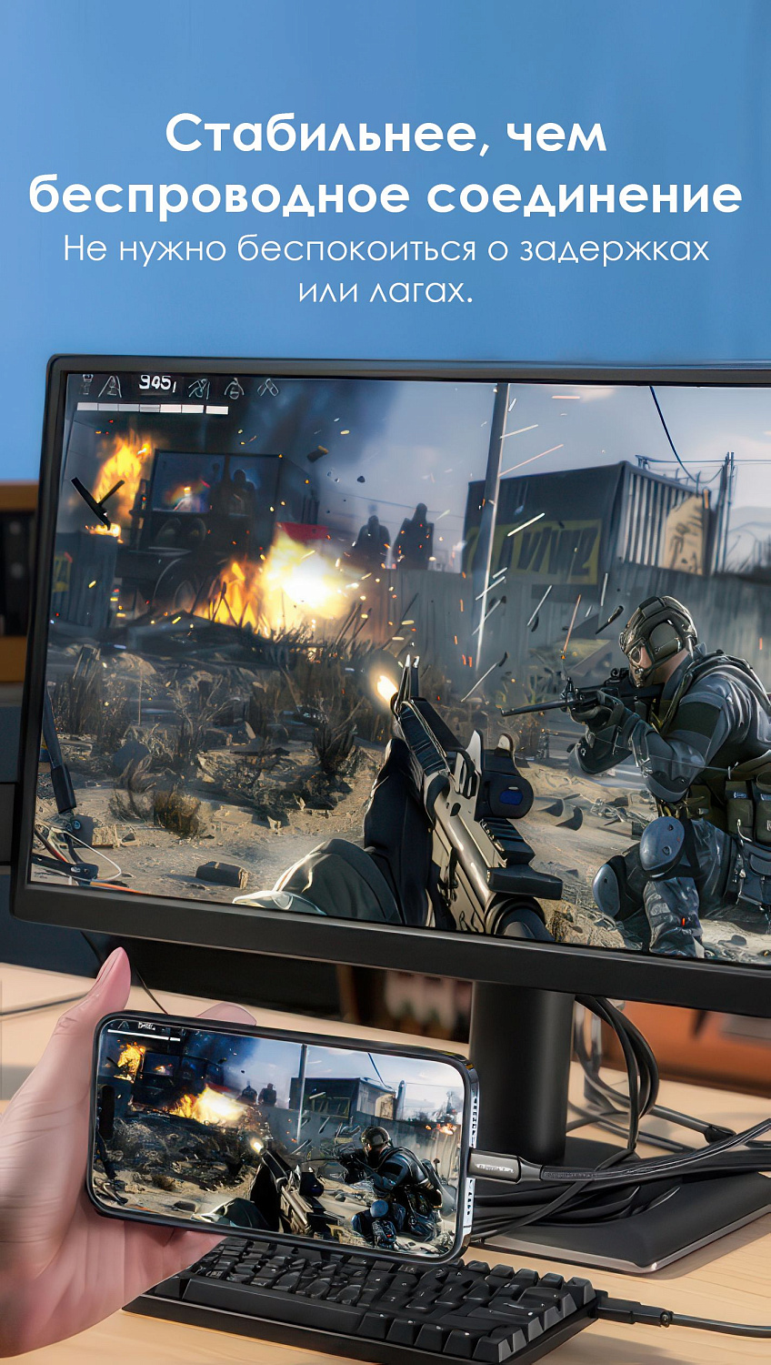 CRFBH Кабель Cotton Braided 8K Bi-Directional USB-C Male to DisplayPort Male Cable 2M Black Zinc All